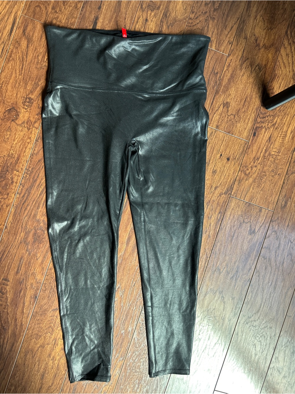 SPANX Black Faux Leather High-Waist Leggings 2x - worn once